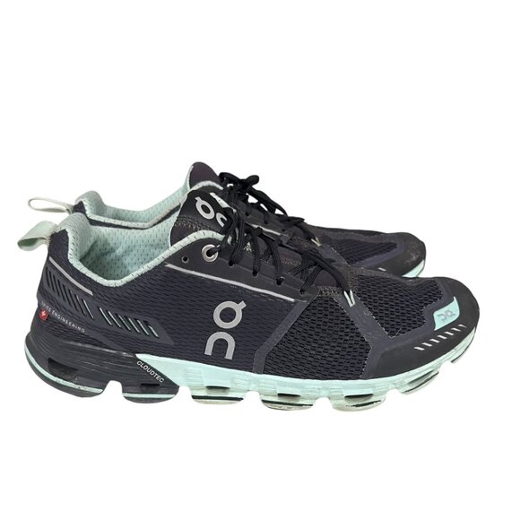 On Running Cloudflyer Women's Black & Mint Running Shoes Size 9.5 - Picture 7 of 10